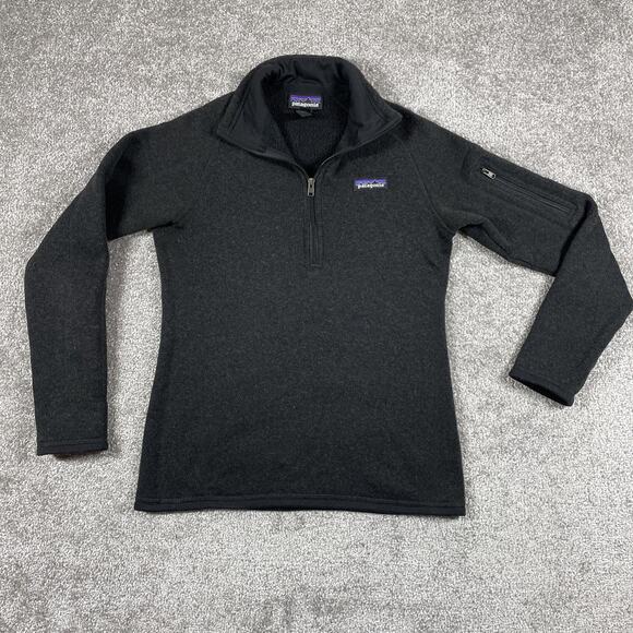 Patagonia 1/4 Zip Better Sweater Womens Extra Small Fleece Zip Pocket Black - Picture 1 of 16
